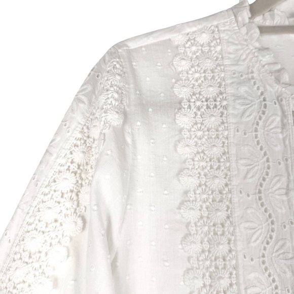 NWT Sundance Mirabelle Eyelet Top Crochet Blouse White Size XL - Picture 4 of 9